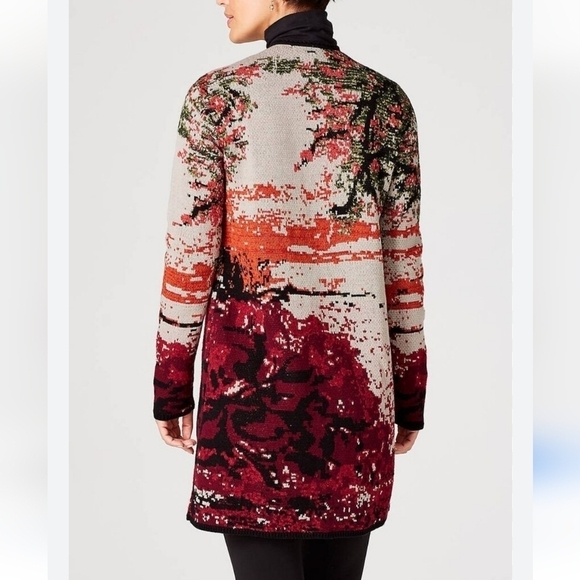 J. Jill Luxurious Multi Scenic Knit Cardigan Duster Sweater - Picture 5 of 14